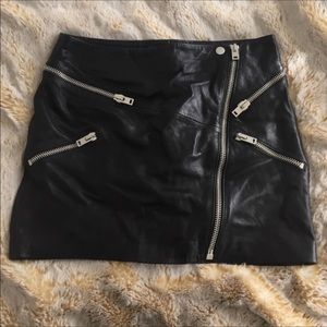 The Kooples Leather Zipper Skirt